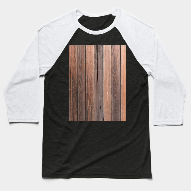 rustic brown barn wood texture wooden Baseball T-Shirt by Tina